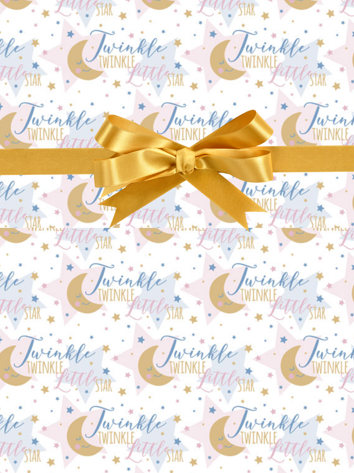 Twinkle Little Star Gender Reveal Boy Girl Baby Shower Birthday Gift Wrap  Wrapping Paper-16ft 